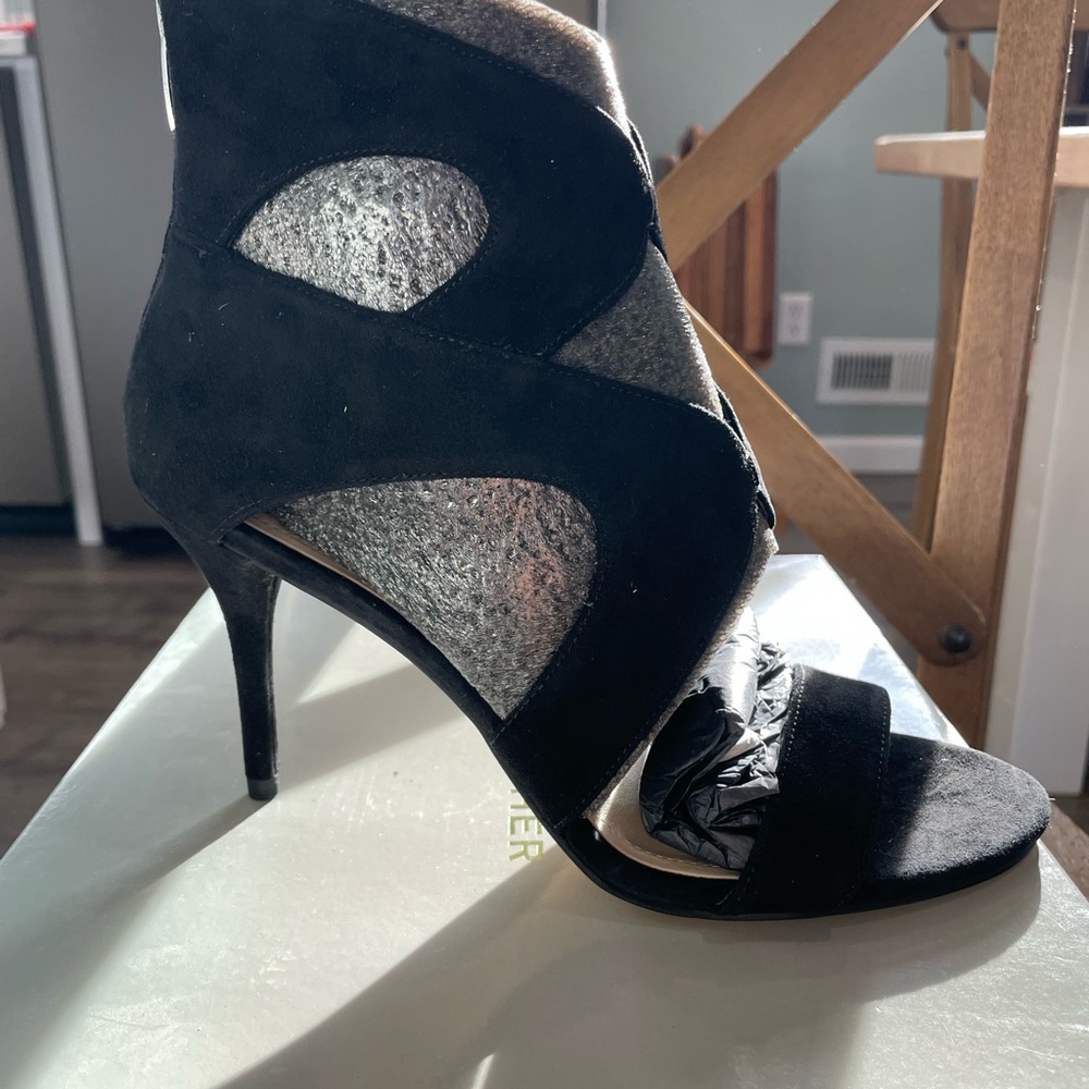 NWT! Marc Fisher Brittany Black bootie/sandal heels - size 8